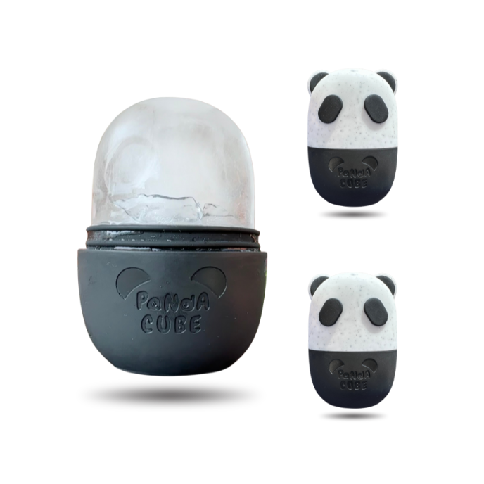 3 Black Panda Cube Ice Face Roller with Three Wrist Towel Band