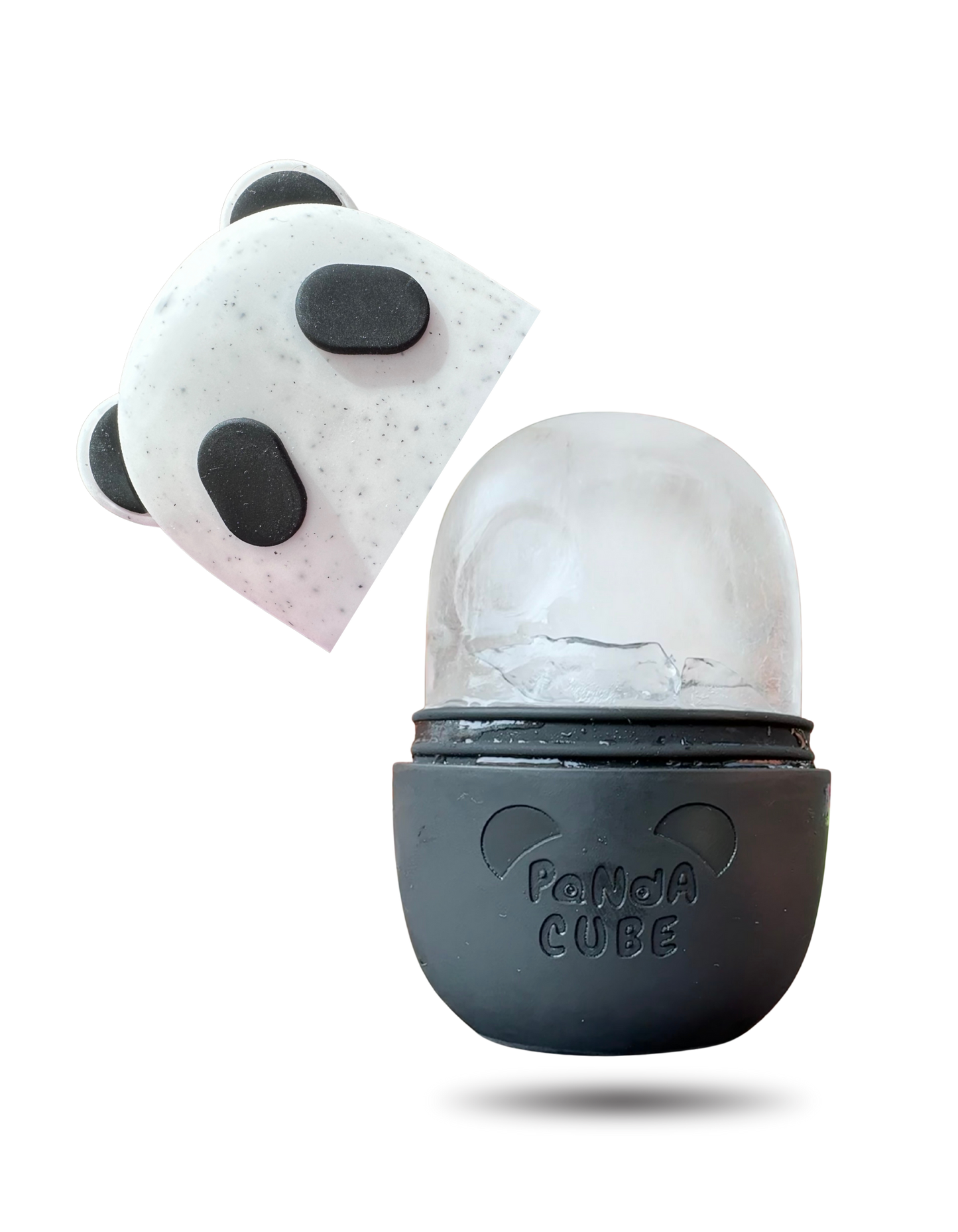 Black Panda Cube Ice Face Roller with Wrist Towel Band