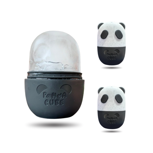 3 Black Panda Cube Ice Face Roller with Three Wrist Towel Band
