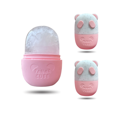 3 Pink Panda Cube Ice Face Roller with Three Wrist Towel Band