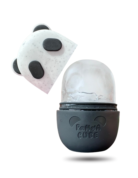 Black Panda Cube Ice Face Roller with Wrist Towel Band