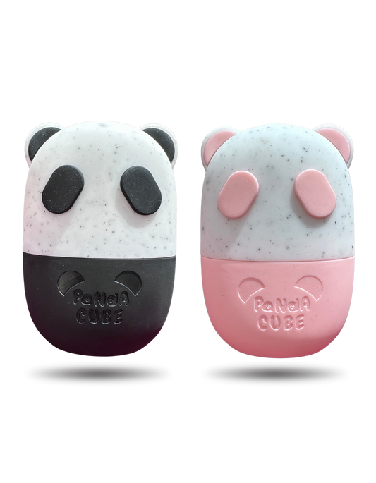 His and Her Panda Cube Ice Face Roller with Two Wrist Towel Band